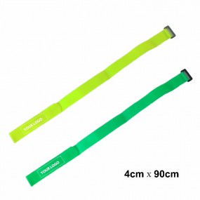 100 St. Klettbänder Klettband mit PVC öse mit Logodruck...