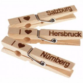 Wäscheklammern aus Holz Holzklammern mit Ihrem Logo bed...