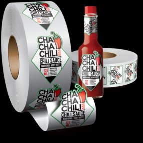Klebeetiketten Aufkleber mit Sticker Firmenlogo auf Rol...
