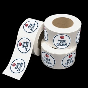 Klebeetiketten Aufkleber mit Sticker Firmenlogo auf Rol...
