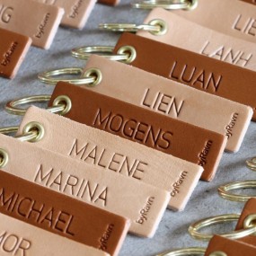 Leder-Schlüsselanhänger mit Schlüsselring als Werbearti...