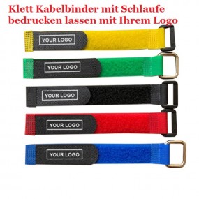 Klett Kabelbinder Kabelkletts mit Logodruck und Umlenk-...