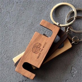 Holz Schlüsselanhänger mit Handyhalter - individuelle H...