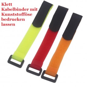 Klett Kabelbinder Kabelkletts mit Kunsstofföse bedrucke...