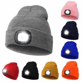 Wintermütze Warme Mütze Strickmütze mit LED Licht aufla...