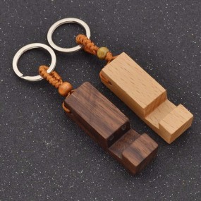Holz Schlüsselanhänger mit Handyhalter - individuelle H...