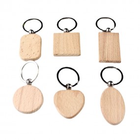 Schlüsselanhänger aus Holz bedruckt oder graviert mit I...