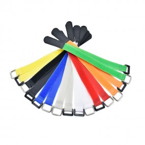 Klett Kabelbinder Kabel Klettbänder Metallöse mit eigen...