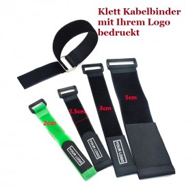 Klett Kabelbinder Kabelkletts mit Logodruck und Umlenk-...
